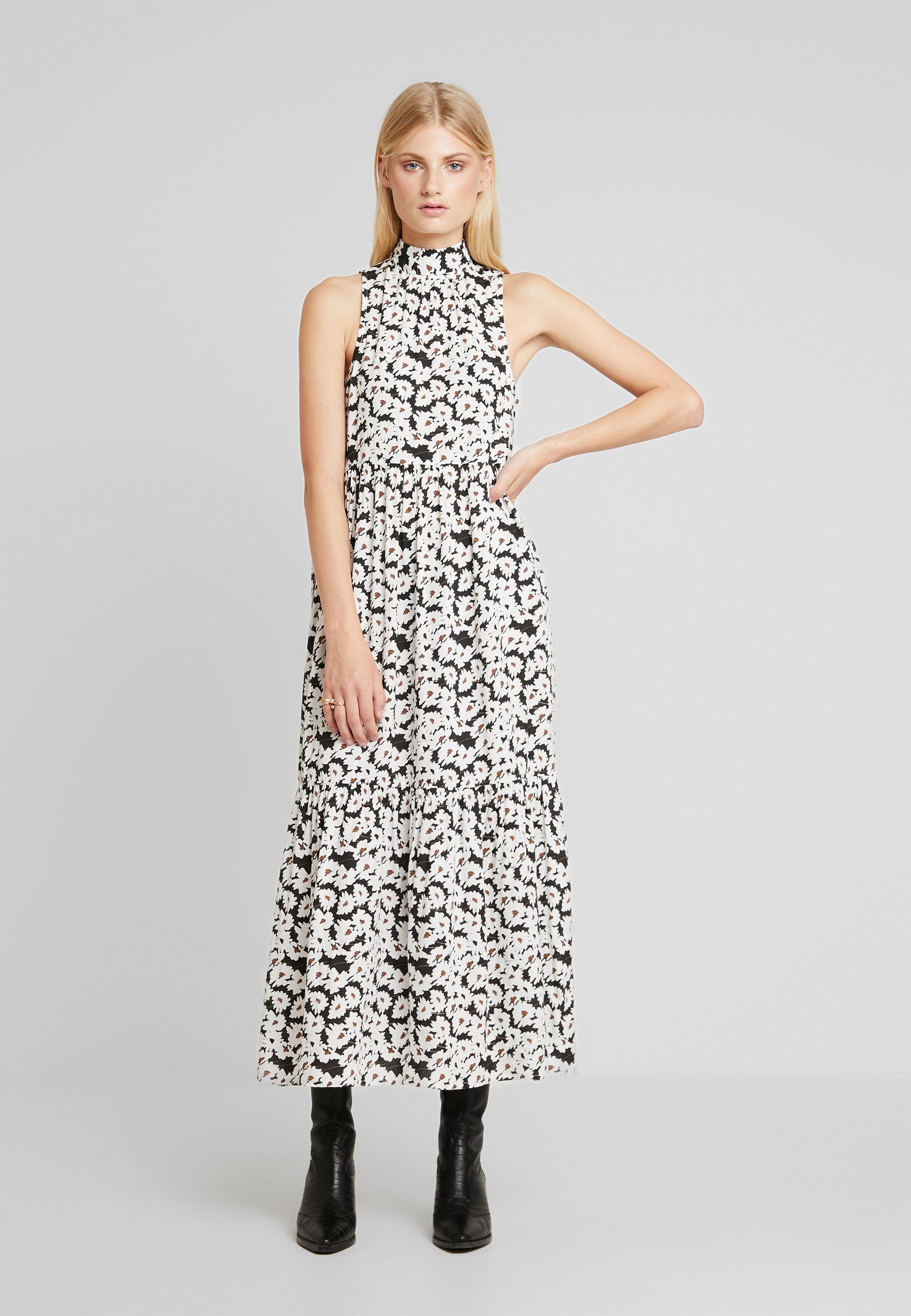 printed birdie maxi dress