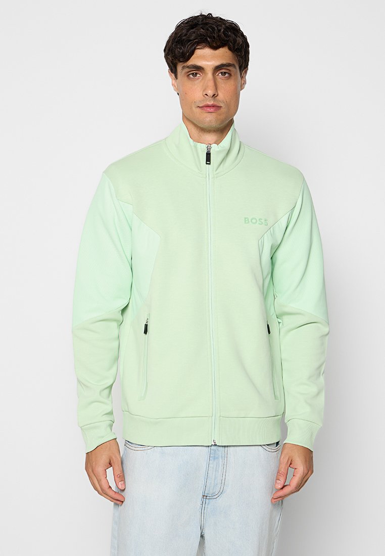 Boss Sweater met rits groen Boss Sweater met rits groen
