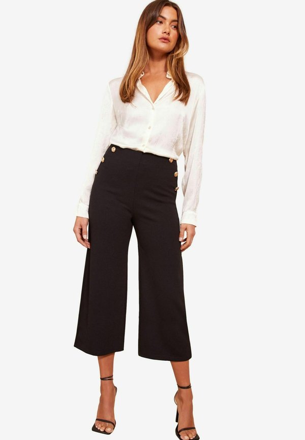 REGULAR FIT - SMART BUTTON DETAIL CULOTTES - Stoffhose