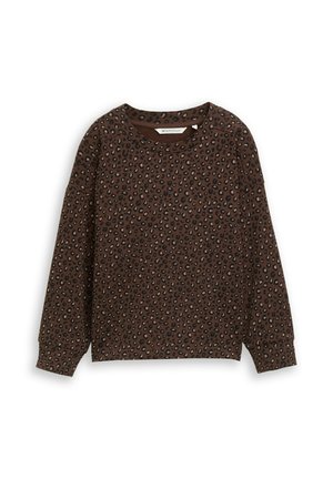 TOM TAILOR DENIM, TOM TAILOR DENIM STRICK & SWEATSHIRTS LOOSE FIT SWEATSHIRT MIT LEO-PRINT - Sweatshirt - brown black leo print