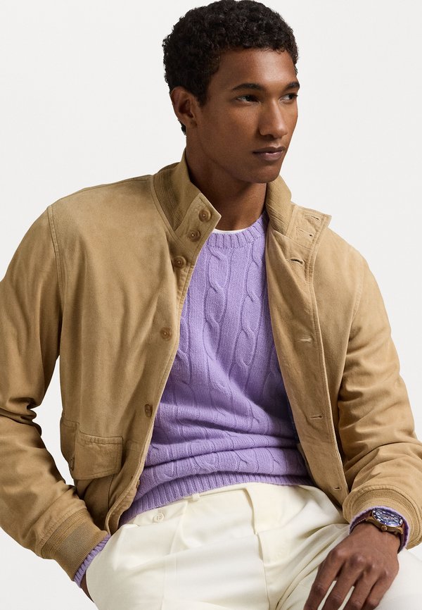 SUEDE JACKET - Bomber Jacket - vintage khaki3