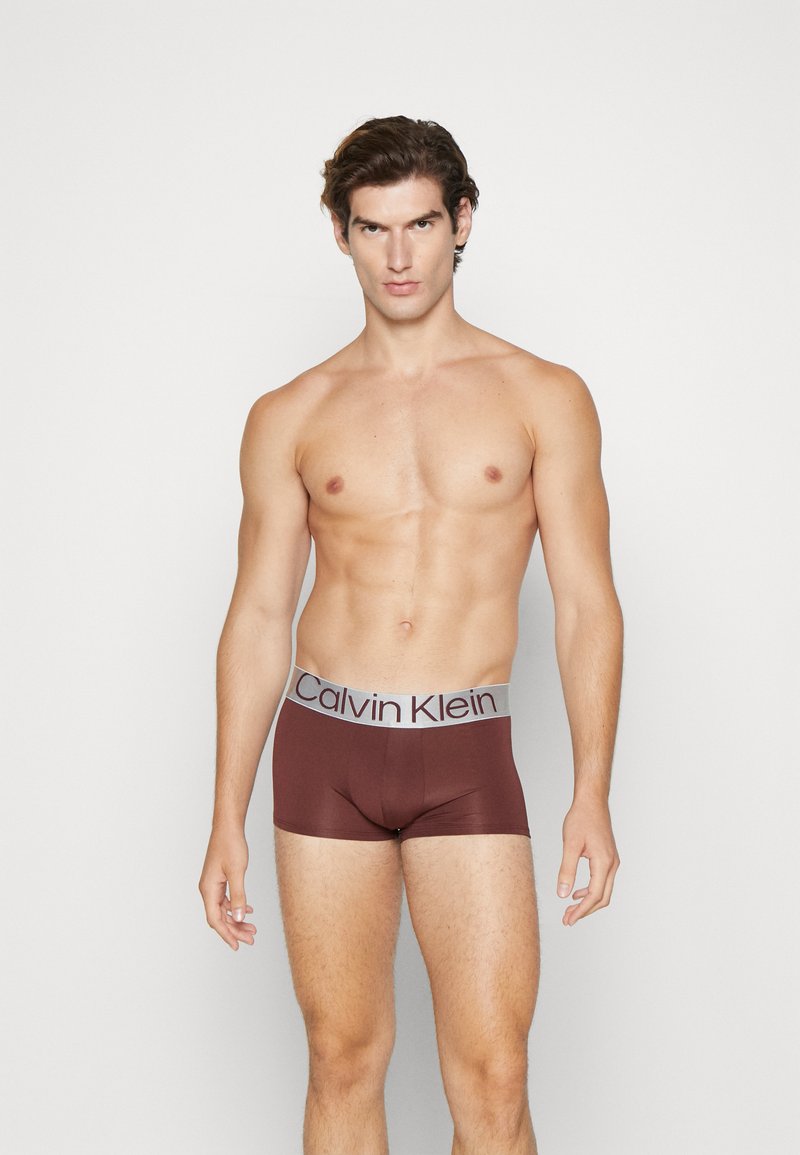 Calvin Klein Underwear LOW RISE TRUNK 3 PACK CKR STEEL MICRO - Apakšbikses - rum raisin/dusky green/arctic