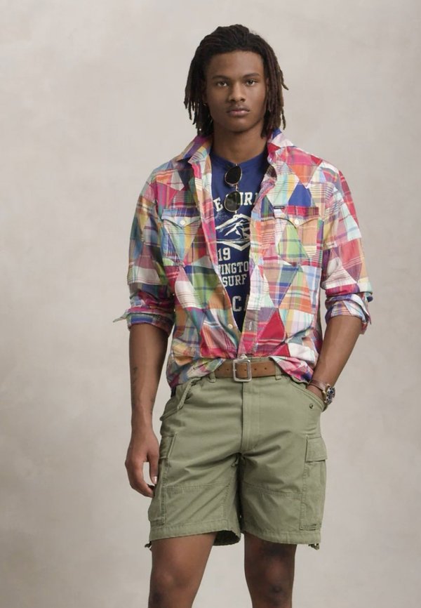 PATCHWORK MADRAS LONG SLEEVE SPORT SHIRT - Shirt3