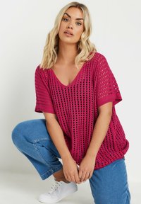 Yours Clothing SHORT SLEEVE - T-shirt med print - pink