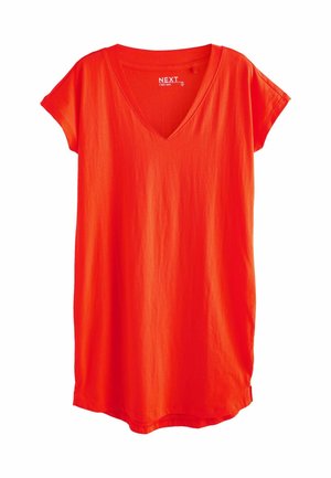 PETITE FIT  CAP SLEEVE V-NECK  - Jerseykleid - red