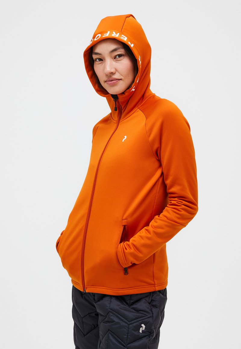 Peak Performance W RIDER ZIP HOOD - Flisinė striukė - dunkelorange