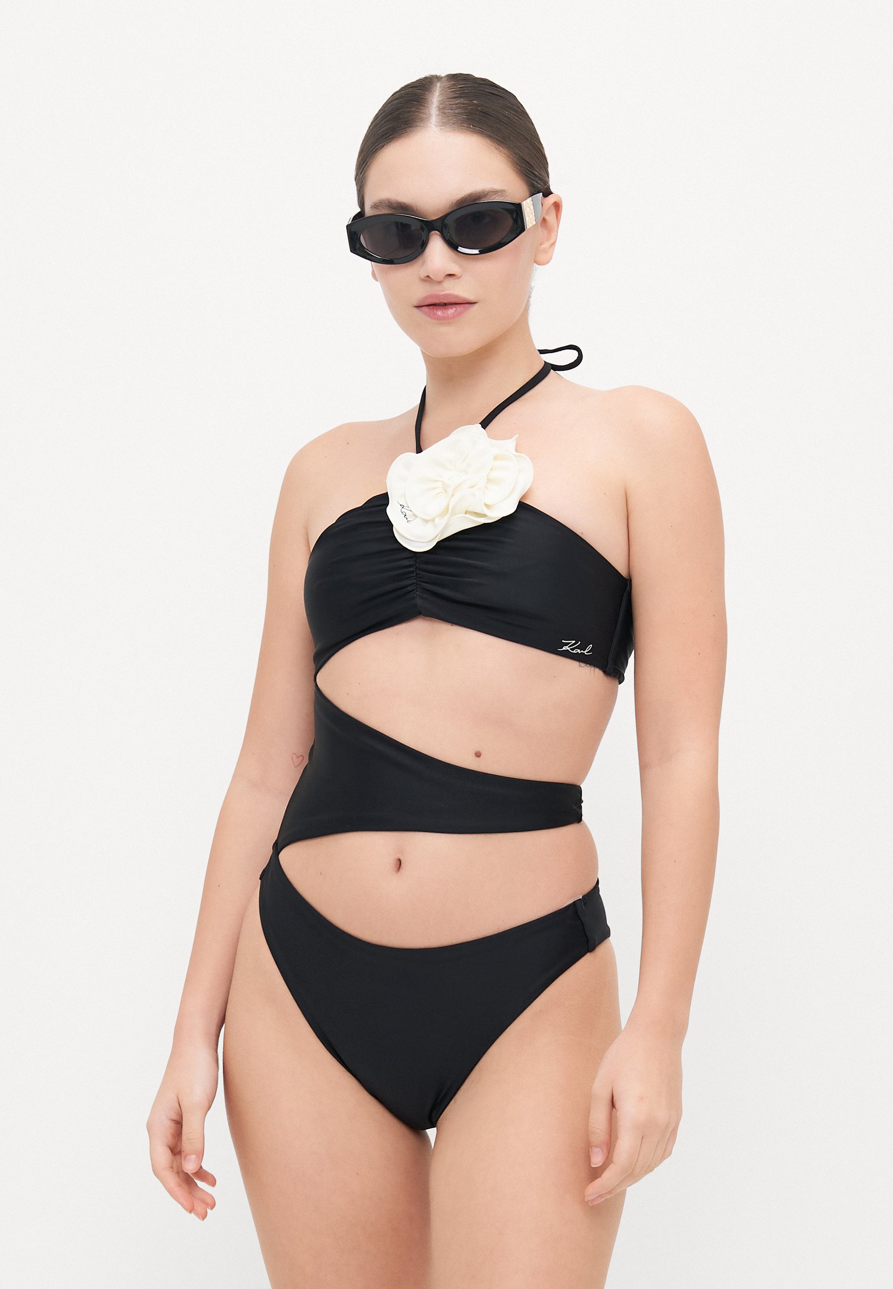KARL LAGERFELD【フラワー付き☆KARL DNA FLOWER SWIMSUIT 】 Karl Lagerfeld DNA Flower Μαγιό Bikini A2W46056 999