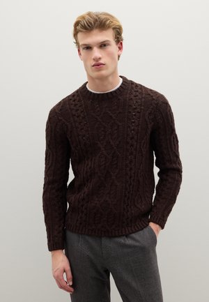 REGULAR FIT - Strickpullover - chocolate brown