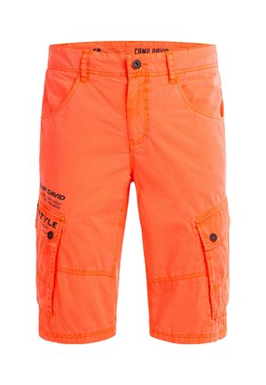 Camp David, CAMP DAVID CARGO SHORTS MIT KLEINEN LABEL PRINTS - Shorts - neon flame