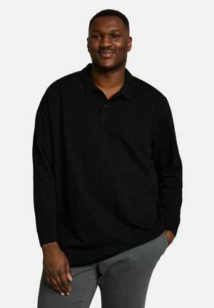 TOM TAILOR, PLUS BASIC LONGSLEEVE POLO - Poloshirt - black