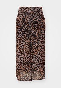 Noisy May NMELIF OVERLOCK CALF SKIRT - Pieštukinis sijonas - black