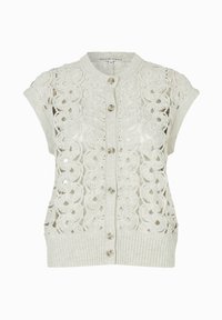 CORALIE - Adīta jaka - light grey melange