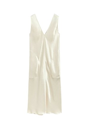 Massimo Dutti, SATIN MIDI SLIP DRESS - Maxikleid - beige