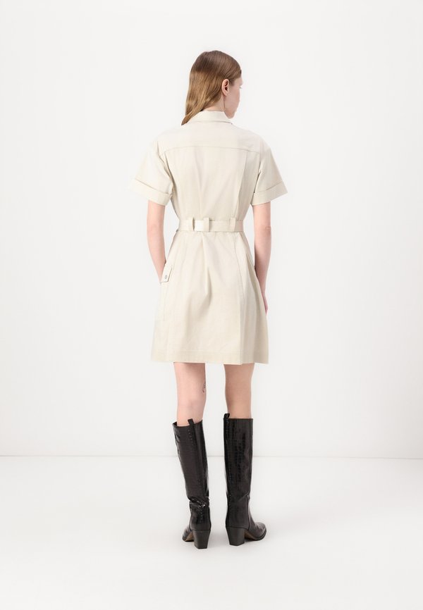 SHIRT DRESS FRONT ZIP - Shirt dress - light city khaki2