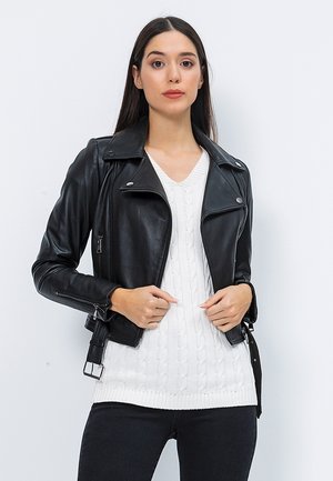 Lederjacke - black