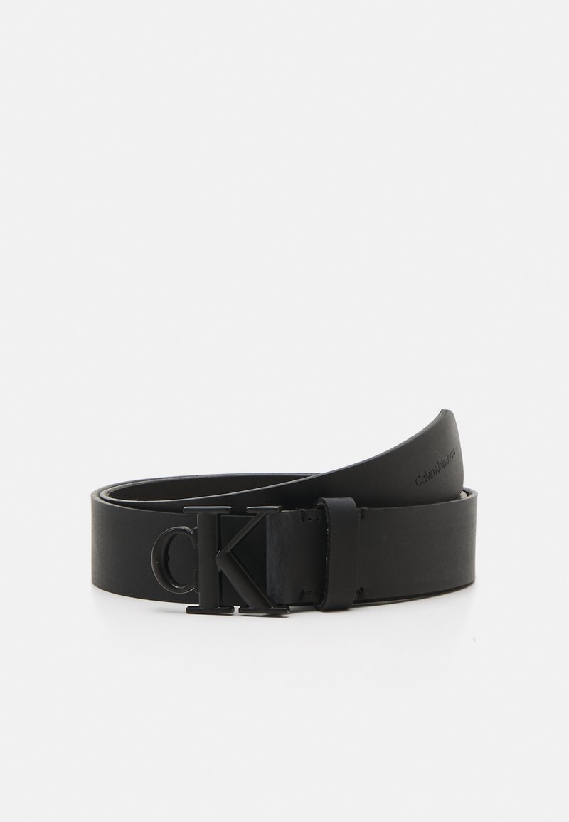 Calvin Klein Jeans ROUND MONO PLAQUE BELT - Öv - black