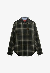 Geselecteerd, frontier check olive green