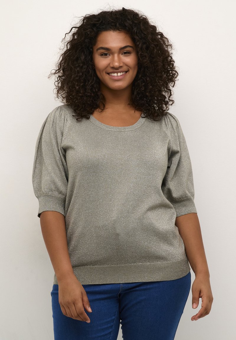 Kaffe Curve - REGITTA - T-shirts basic - vetiver, Forstør