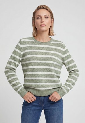 Olsen, OLSEN STRICKPULLOVER HENNY - Strickpullover - schilf weiß