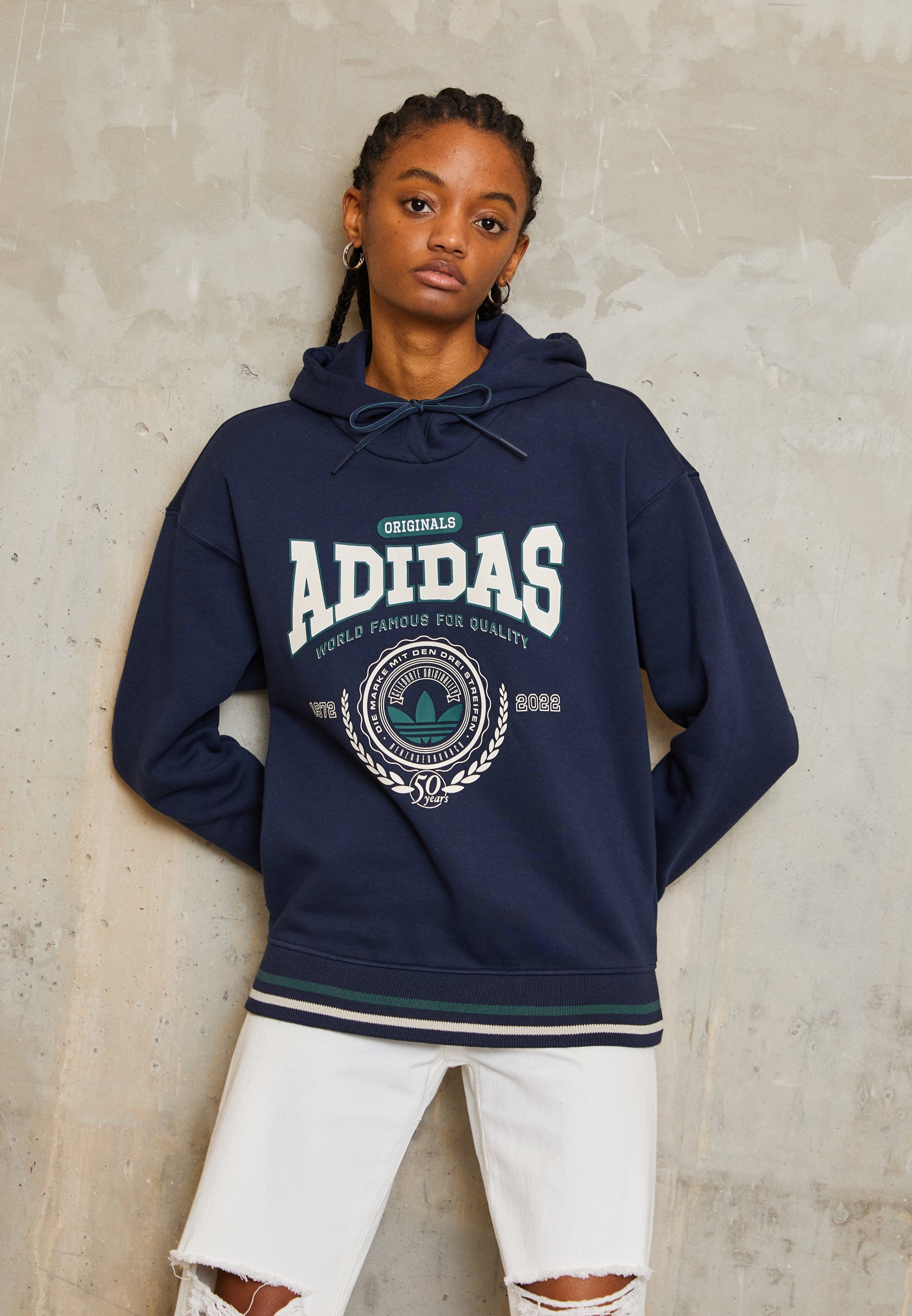 navy blue adidas hoodie womens