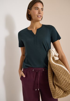 Cecil, BASIC SHIRT IM TUNIKA-LOOK - T-shirts basic - deep petrol blue