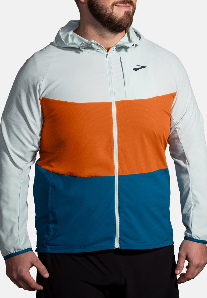 Brooks CANOPY - Giacca da running - grey skies autumnal dk ocean