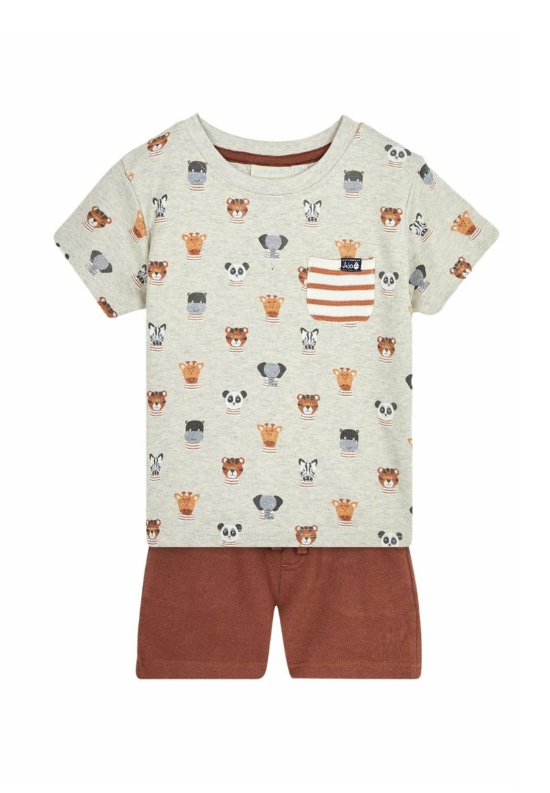 JoJo Maman Bébé 2-PIECE DINO SET - REGULAR FIT - Shorts - natural safari