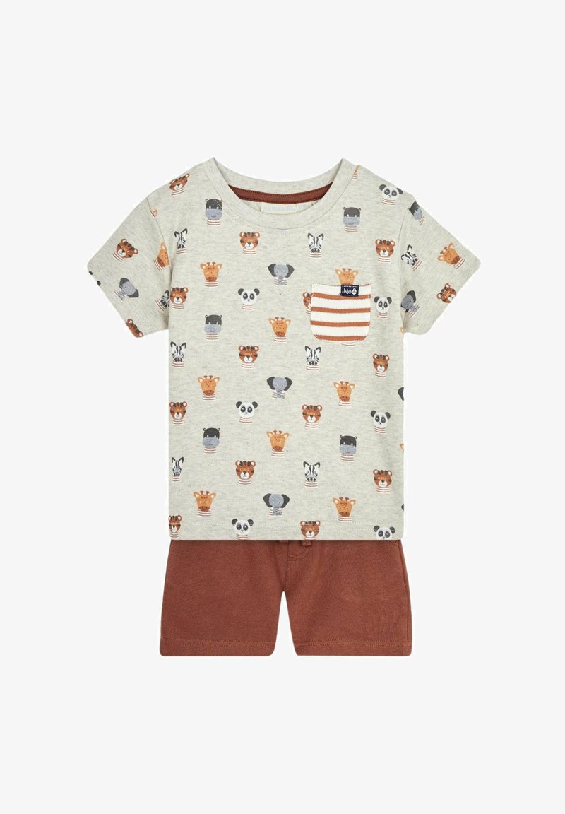 JoJo Maman Bébé 2-PIECE DINO SET - REGULAR FIT - Šortai - natural safari