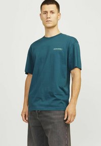 Jack & Jones LOGO RUNDHALS  - Paprasti marškinėliai - deep teal