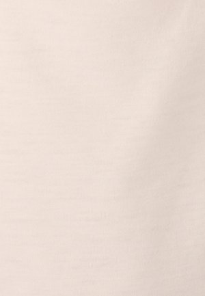 Tissu en coton beige clair avec une texture douce et un motif à côtes subtil, présentant une surface lisse et uniforme sans défauts visibles.