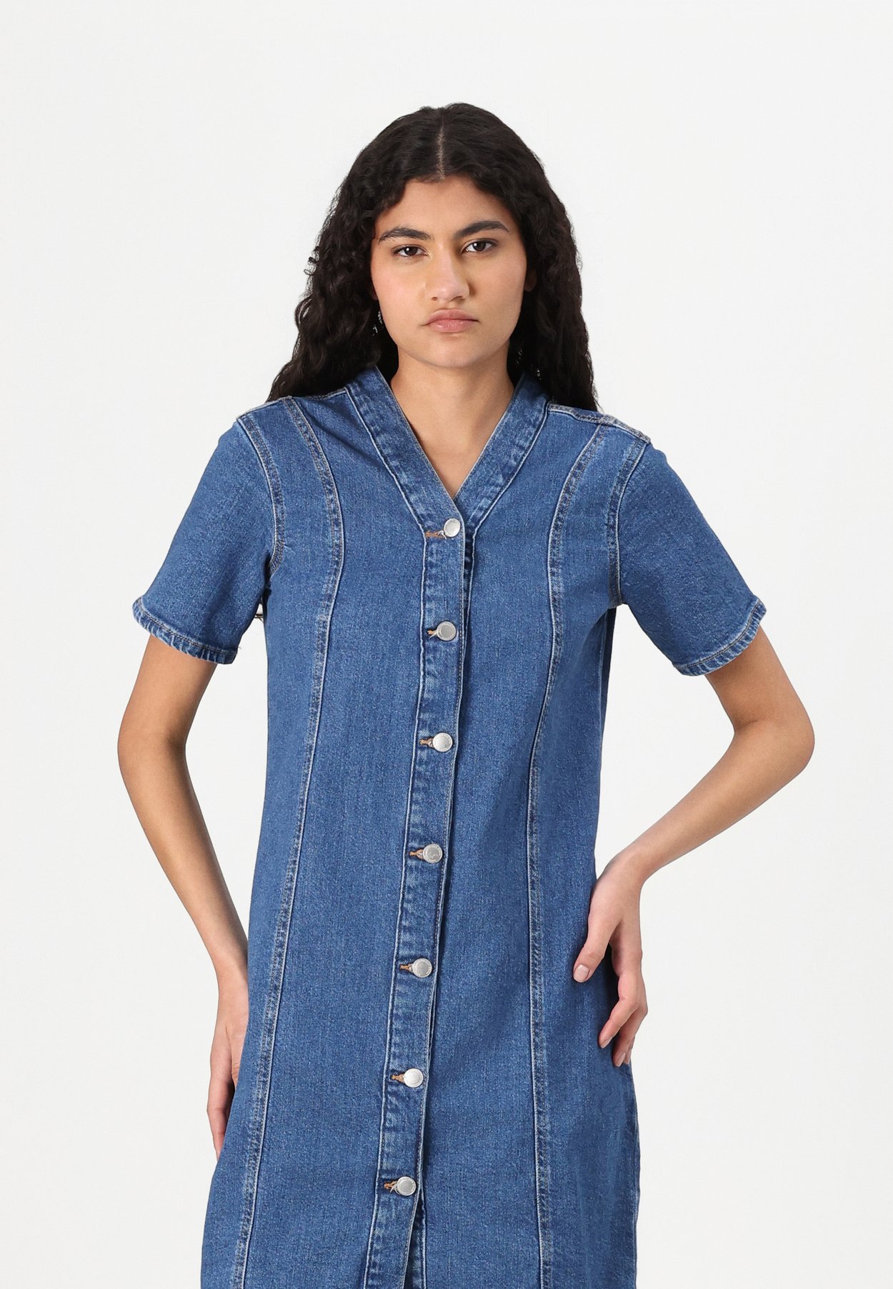 ONLSIGRID BUTTON MIDI DRESS