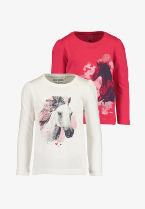 HORSES - Top s dlouhým rukávem - m01 - offwhite + magenta