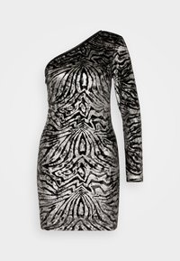 DERI ZEBRA DRESS - Cocktailkjole - black/silver