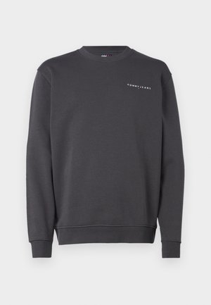 Tommy Jeans LINEAR CREW  - Sweatshirt - washed black