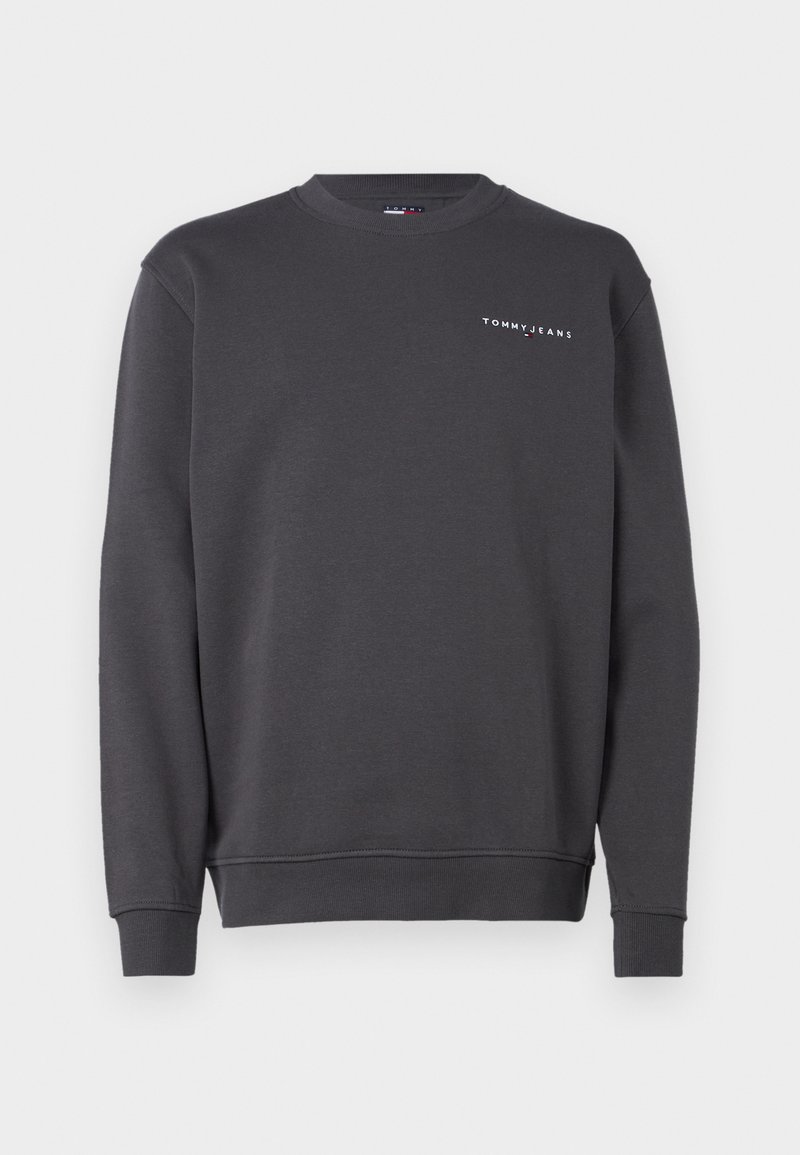 Felpa grigia realizzata in un morbido misto cotone, con scollo a girocollo e polsini a coste. Sul lato sinistro del petto è presente una scritta in bianco che funge da logo.