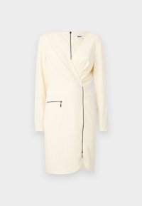 ZIPPER DETAIL - Jersey dress - eggshell
