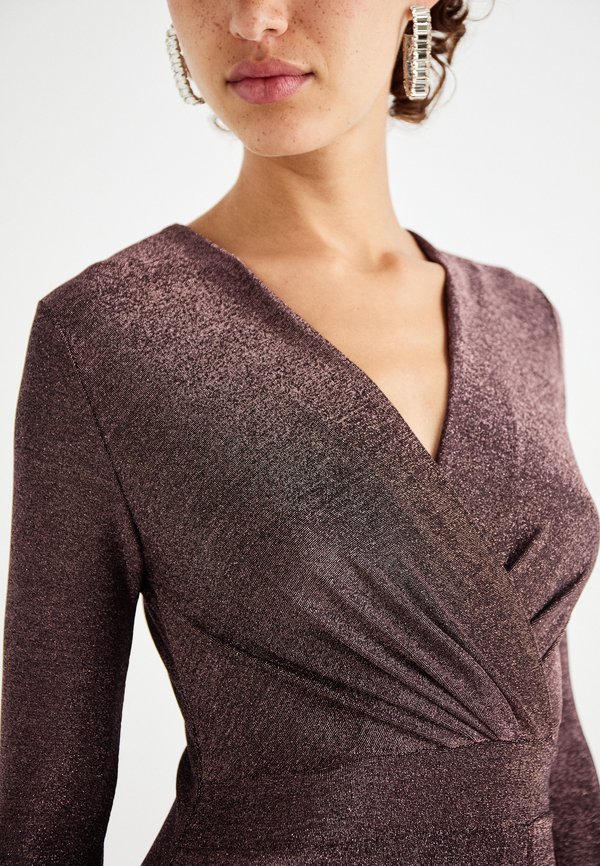 LOLA GLITTER WRAP DRESS - Cocktail dress / Party dress - bronze2
