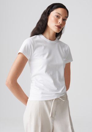 OPUS, SLIM FIT - T-shirt basic - white