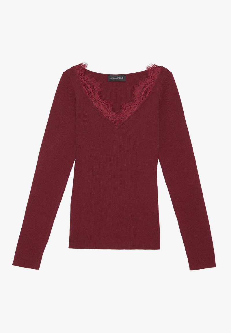 anna-field-neule-bordeaux-viininpunainen-zalando-fi