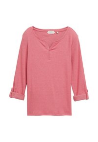 STRIPE HENLEY - Long sleeved top - off white red small stripe