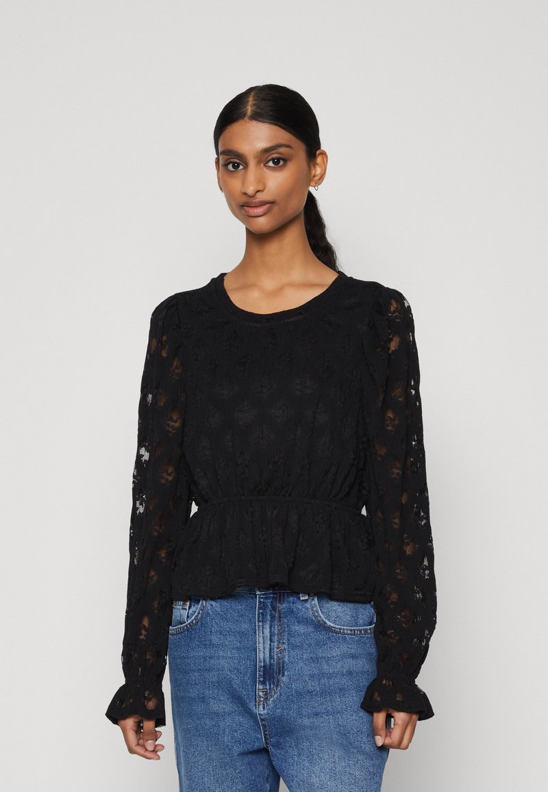 ONLY Petite - ONLLENE O NECK - Topper langermet - black, Forstørre