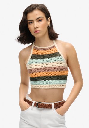 CROPPED HALTER - Top - satsuma stripe
