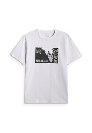 4F, 4F T-SHIRT RELAXED Z NADRUKIEM MĘSKI - BIAŁY  XL - T-shirt print - white