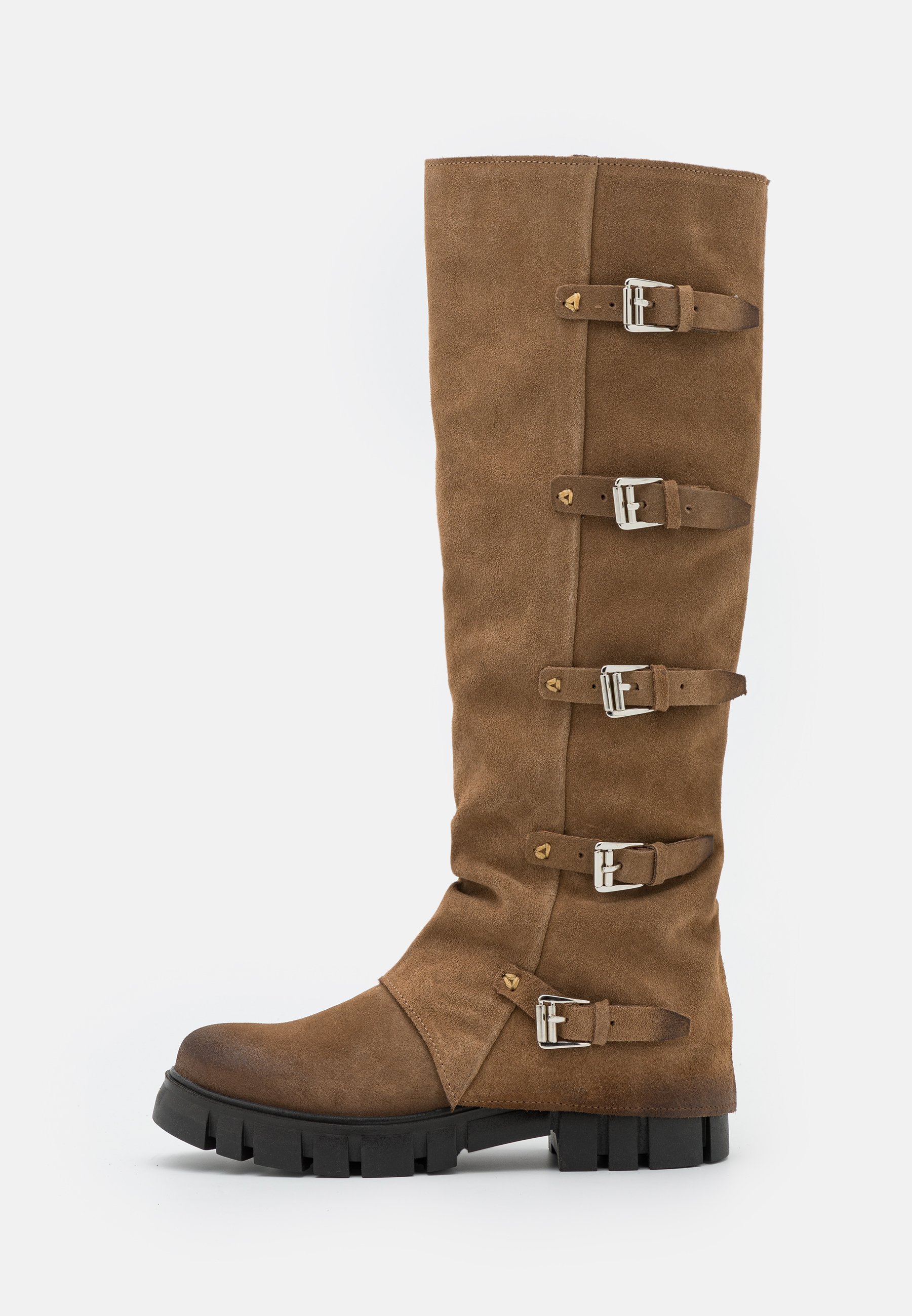 taupe biker boots