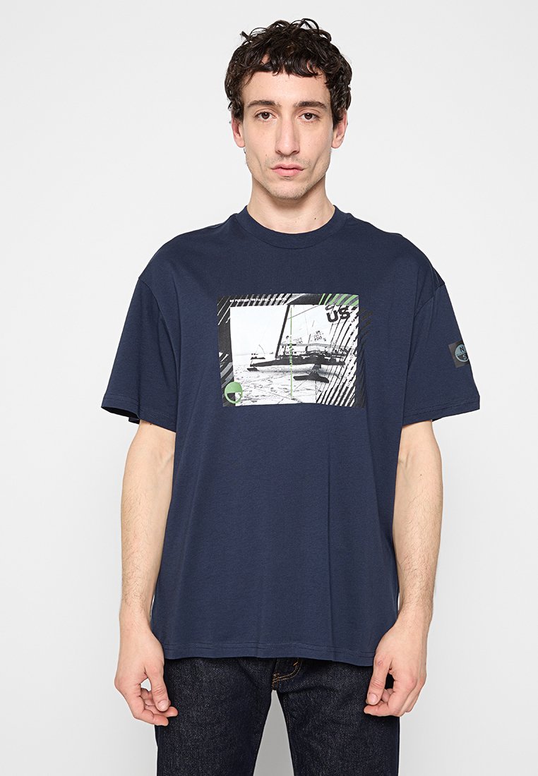 North Sails T-shirt print donkerblauw