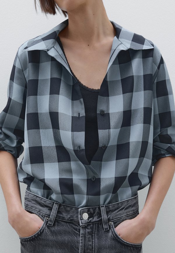 FLOWING CHECK - Button-down blouse