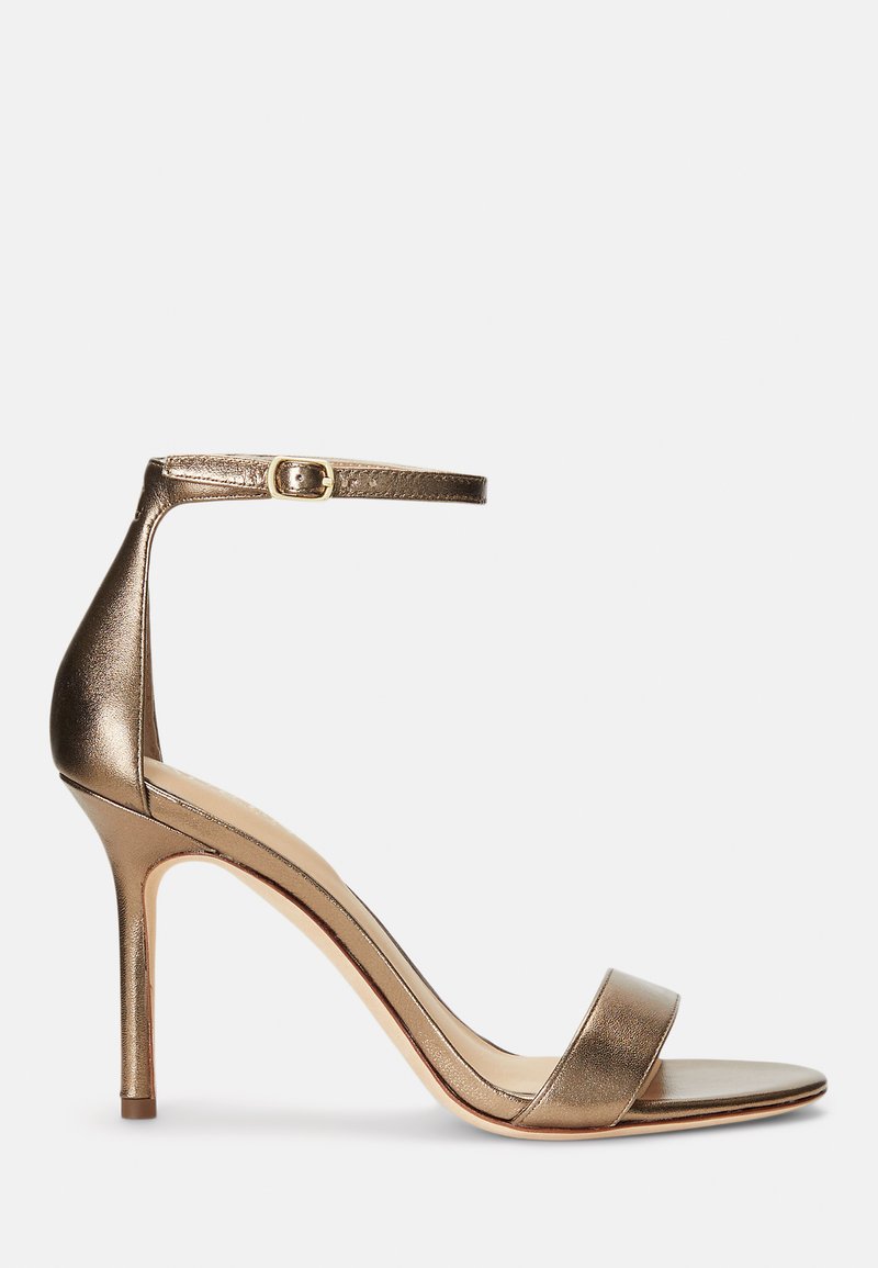 Lauren Ralph Lauren ALLIE METALLIC NAPPA LEATHER SANDAL - Sandálias de salto alto - aged gold