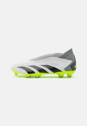 PREDATOR ACCURACY 3 LACELESS FG - Moulded stud football boots - footwaer white/core black/lucid lemon