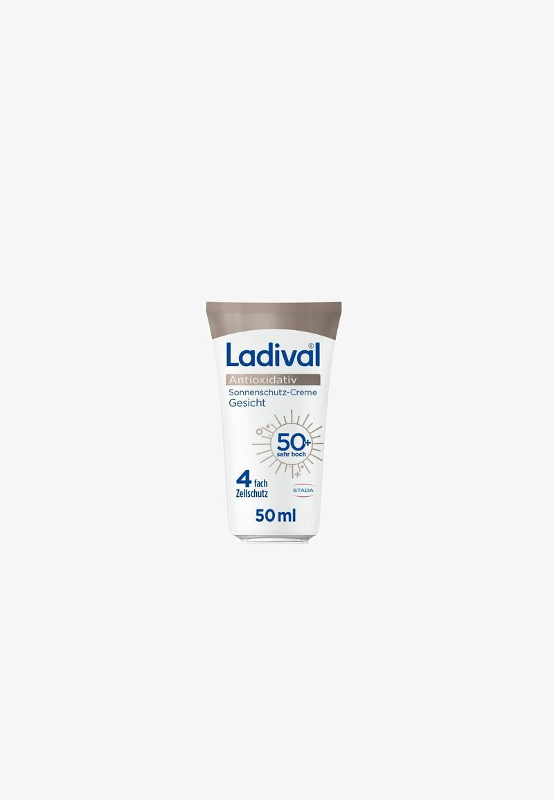 Ladival antioxidative Gesichts-Sonnencreme, LSF 50+ sehr hoher Schutz, 50 ml Tube, bietet vierfachen Zellschutz.