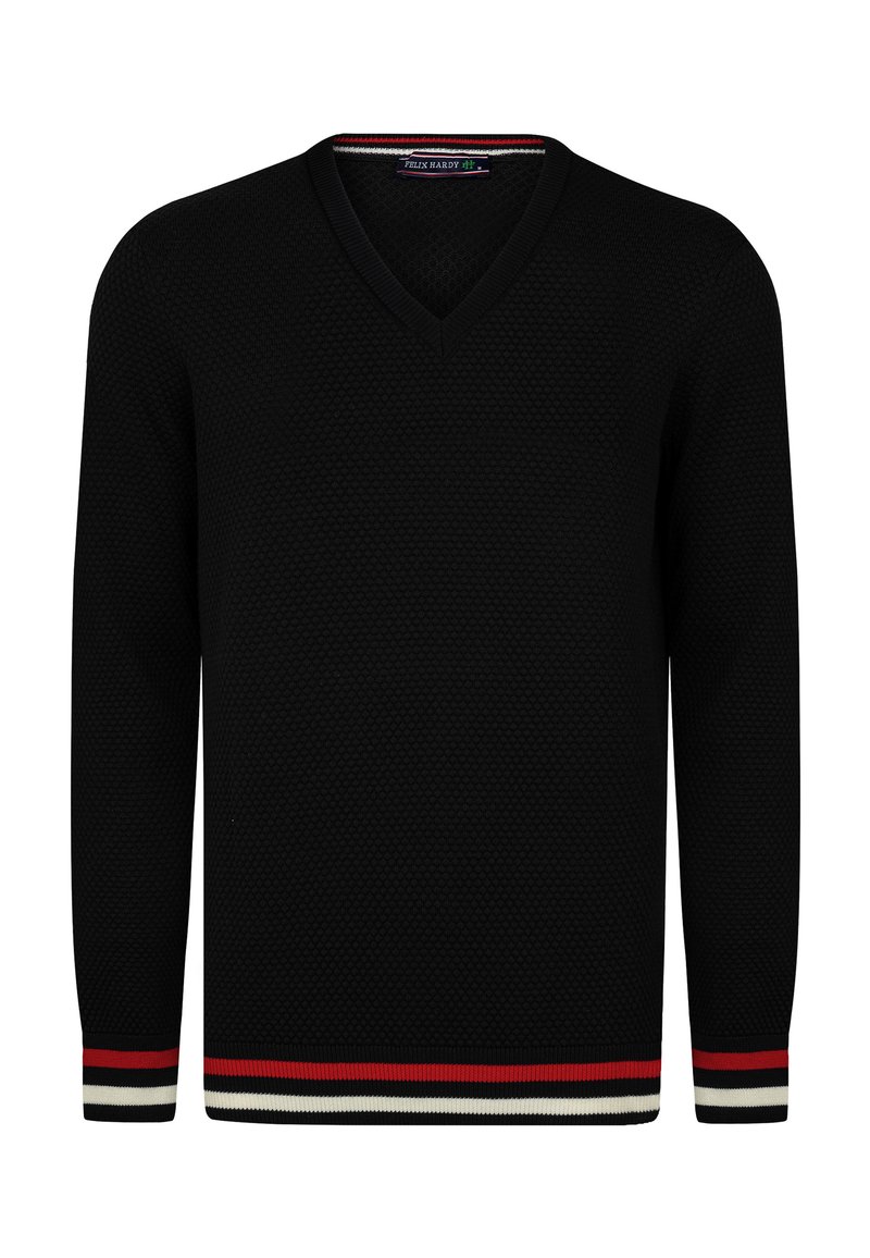 Felix Hardy - V-NECK - Jumper - black, Enlarge